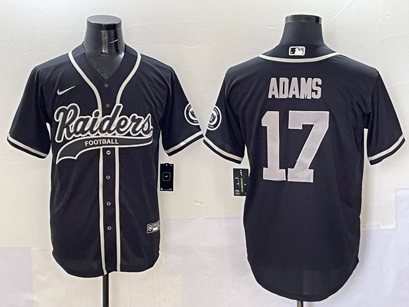 Men 2025 Oakland Raiders 17 Adams Black Joint Name Nike Limited NFL Jersey style 1